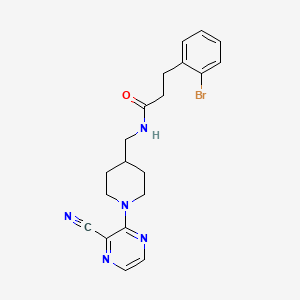 3-(2-bromophenyl)-N-((1-(3-cyanopyrazin-2-yl)piperidin-4-yl)methyl)propanamide