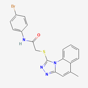 molecular formula C19H15BrN4OS B2993015 N-(4-溴苯基)-2-((5-甲基-[1,2,4]三唑并[4,3-a]喹啉-1-基)硫代)乙酰胺 CAS No. 501348-52-3