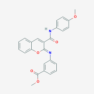 molecular formula C25H20N2O5 B2993016 methyl 3-({(2Z)-3-[(4-methoxyphenyl)carbamoyl]-2H-chromen-2-ylidene}amino)benzoate CAS No. 1327176-77-1