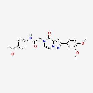 molecular formula C24H22N4O5 B2993020 N-(4-acetylphenyl)-2-[2-(3,4-dimethoxyphenyl)-4-oxopyrazolo[1,5-a]pyrazin-5(4H)-yl]acetamide CAS No. 941876-89-7
