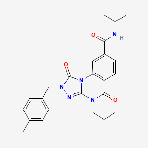 molecular formula C25H29N5O3 B2993023 4-isobutyl-N-isopropyl-2-(4-methylbenzyl)-1,5-dioxo-1,2,4,5-tetrahydro[1,2,4]triazolo[4,3-a]quinazoline-8-carboxamide CAS No. 1105227-57-3