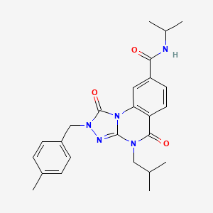 molecular formula C25H29N5O3 B2993023 4-异丁基-N-异丙基-2-(4-甲基苄基)-1,5-二氧代-1,2,4,5-四氢[1,2,4]三唑并[4,3-a]喹唑啉-8-甲酰胺 CAS No. 1105227-57-3