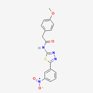 molecular formula C17H14N4O4S B2993034 2-(4-methoxyphenyl)-N-[5-(3-nitrophenyl)-1,3,4-thiadiazol-2-yl]acetamide CAS No. 391862-58-1