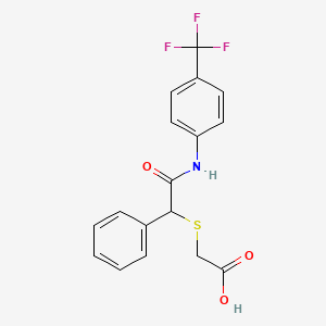 2-({2-Oxo-1-phenyl-2-[4-(trifluoromethyl)anilino]ethyl}sulfanyl)acetic acid