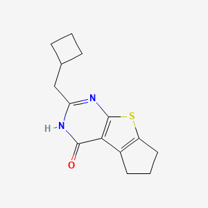 molecular formula C14H16N2OS B2993042 10-(Cyclobutylmethyl)-7-thia-9,11-diazatricyclo[6.4.0.02,6]dodeca-1(8),2(6),9-trien-12-one CAS No. 2172172-95-9