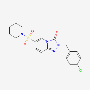 molecular formula C18H19ClN4O3S B2993044 2-(4-chlorobenzyl)-6-(piperidin-1-ylsulfonyl)[1,2,4]triazolo[4,3-a]pyridin-3(2H)-one CAS No. 1251626-78-4