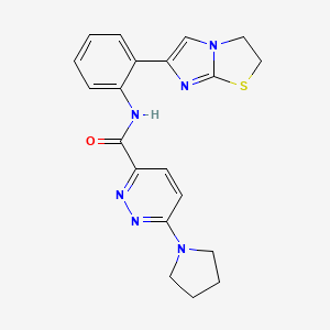 molecular formula C20H20N6OS B2993052 N-(2-(2,3-dihydroimidazo[2,1-b]thiazol-6-yl)phenyl)-6-(pyrrolidin-1-yl)pyridazine-3-carboxamide CAS No. 2034384-15-9