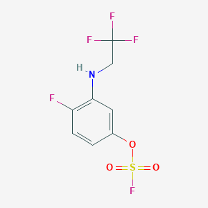 molecular formula C8H6F5NO3S B2993057 1-Fluoro-4-fluorosulfonyloxy-2-(2,2,2-trifluoroethylamino)benzene CAS No. 2411254-76-5