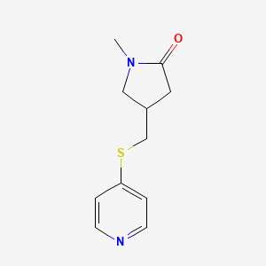 molecular formula C11H14N2OS B2993059 1-甲基-4-((吡啶-4-基硫代)甲基)吡咯烷-2-酮 CAS No. 2310206-80-3