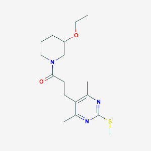 3-[4,6-Dimethyl-2-(methylsulfanyl)pyrimidin-5-yl]-1-(3-ethoxypiperidin-1-yl)propan-1-one