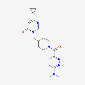 6-Cyclopropyl-3-({1-[6-(dimethylamino)pyridazine-3-carbonyl]piperidin-4-yl}methyl)-3,4-dihydropyrimidin-4-one