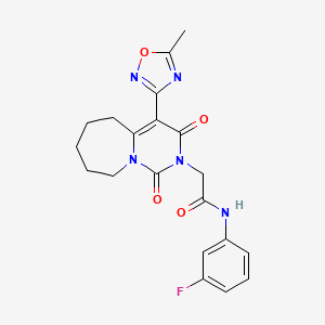 N-(3-fluorophenyl)-2-[4-(5-methyl-1,2,4-oxadiazol-3-yl)-1,3-dioxo-3,5,6,7,8,9-hexahydropyrimido[1,6-a]azepin-2(1H)-yl]acetamide