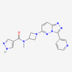 molecular formula C18H17N9O B2993072 N-Methyl-N-[1-(3-pyridin-3-yl-[1,2,4]triazolo[4,3-b]pyridazin-6-yl)azetidin-3-yl]-1H-pyrazole-4-carboxamide CAS No. 2380192-58-3