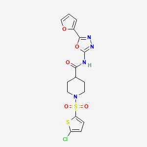 1-((5-chlorothiophen-2-yl)sulfonyl)-N-(5-(furan-2-yl)-1,3,4-oxadiazol-2-yl)piperidine-4-carboxamide