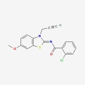 molecular formula C18H13ClN2O2S B2993078 2-chloro-N-(6-methoxy-3-prop-2-ynyl-1,3-benzothiazol-2-ylidene)benzamide CAS No. 865183-08-0