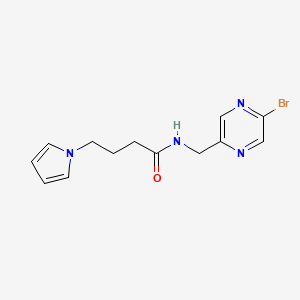 molecular formula C13H15BrN4O B2993080 N-[(5-bromopyrazin-2-yl)methyl]-4-(1H-pyrrol-1-yl)butanamide CAS No. 2094322-08-2