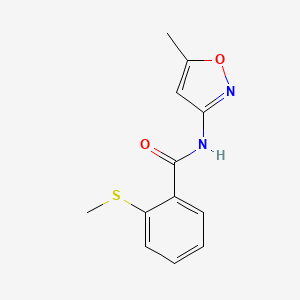 molecular formula C12H12N2O2S B2993088 N-(5-methylisoxazol-3-yl)-2-(methylthio)benzamide CAS No. 896351-16-9