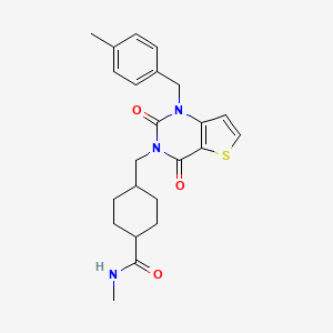 N-methyl-4-[[1-[(4-methylphenyl)methyl]-2,4-dioxothieno[3,2-d]pyrimidin-3-yl]methyl]cyclohexane-1-carboxamide