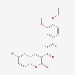 molecular formula C21H17BrO5 B2993093 (E)-6-bromo-3-(3-(4-ethoxy-3-methoxyphenyl)acryloyl)-2H-chromen-2-one CAS No. 690215-14-6