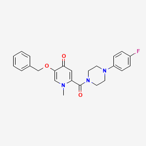 molecular formula C24H24FN3O3 B2993095 5-(benzyloxy)-2-(4-(4-fluorophenyl)piperazine-1-carbonyl)-1-methylpyridin-4(1H)-one CAS No. 1021248-72-5