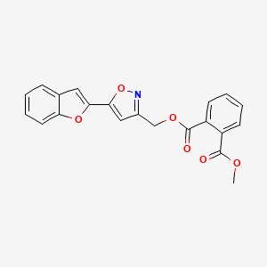 molecular formula C21H15NO6 B2993097 (5-(Benzofuran-2-yl)isoxazol-3-yl)methyl methyl phthalate CAS No. 1105203-44-8