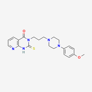 molecular formula C21H25N5O2S B2993099 3-[3-[4-(4-甲氧基苯基)-1-哌嗪基]丙基]-2-硫代亚甲基-1H-吡啶并[2,3-d]嘧啶-4-酮 CAS No. 688793-29-5