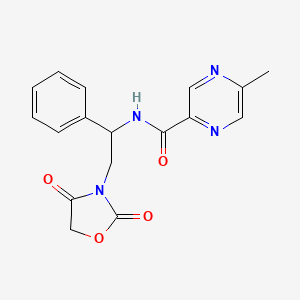 N-(2-(2,4-dioxooxazolidin-3-yl)-1-phenylethyl)-5-methylpyrazine-2-carboxamide