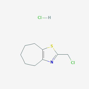 molecular formula C9H13Cl2NS B2993113 2-(Chloromethyl)-5,6,7,8-tetrahydro-4H-cyclohepta[d]thiazole hydrochloride CAS No. 2174001-68-2