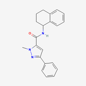 molecular formula C21H21N3O B2993120 1-甲基-3-苯基-N-(1,2,3,4-四氢萘-1-基)-1H-吡唑-5-甲酰胺 CAS No. 1206987-90-7