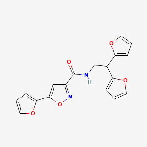 N-(2,2-di(furan-2-yl)ethyl)-5-(furan-2-yl)isoxazole-3-carboxamide