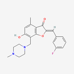 (Z)-2-(3-fluorobenzylidene)-6-hydroxy-4-methyl-7-((4-methylpiperazin-1-yl)methyl)benzofuran-3(2H)-one