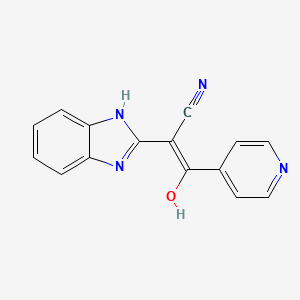 molecular formula C15H10N4O B2993132 2-(1H-苯并[d]咪唑-2(3H)-亚甲基)-3-氧代-3-(吡啶-4-基)丙烯腈 CAS No. 879917-04-1