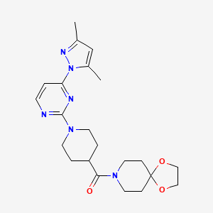 (1-(4-(3,5-dimethyl-1H-pyrazol-1-yl)pyrimidin-2-yl)piperidin-4-yl)(1,4-dioxa-8-azaspiro[4.5]decan-8-yl)methanone