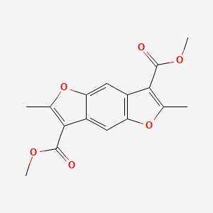 molecular formula C16H14O6 B2993137 Dimethyl 2,6-dimethylfuro[2,3-f][1]benzofuran-3,7-dicarboxylate CAS No. 288154-70-1