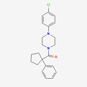 molecular formula C22H25ClN2O B2993140 4-(4-Chlorophenyl)piperazinyl phenylcyclopentyl ketone CAS No. 1024365-59-0