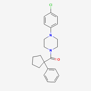 molecular formula C22H25ClN2O B2993140 4-(4-氯苯基)哌嗪基苯基环戊基甲酮 CAS No. 1024365-59-0