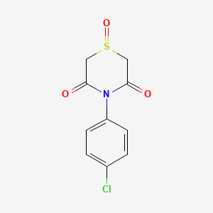 molecular formula C10H8ClNO3S B2993150 4-(4-Chlorophenyl)-1lambda~4~,4-thiazinane-1,3,5-trione CAS No. 338409-75-9