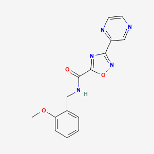 molecular formula C15H13N5O3 B2993157 N-(2-methoxybenzyl)-3-(pyrazin-2-yl)-1,2,4-oxadiazole-5-carboxamide CAS No. 1040712-69-3