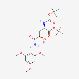 molecular formula C24H38N2O9 B2993160 (2S,4S)-叔丁基 2-((叔丁氧羰基)氨基)-4-羟基-5-氧代-5-((2,4,6-三甲氧基苄基)氨基)戊酸酯 CAS No. 1262523-62-5