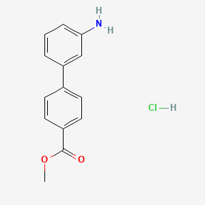 molecular formula C14H14ClNO2 B2993168 3'-Aminobiphenyl-4-carboxylic acid methyl ester hydrochloride CAS No. 811842-45-2