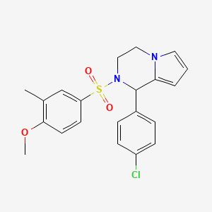 molecular formula C21H21ClN2O3S B2993171 1-(4-氯苯基)-2-((4-甲氧基-3-甲基苯基)磺酰基)-1,2,3,4-四氢吡咯并[1,2-a]吡嗪 CAS No. 899739-06-1