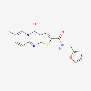 molecular formula C17H13N3O3S B2993172 N-(furan-2-ylmethyl)-7-methyl-4-oxo-4H-pyrido[1,2-a]thieno[2,3-d]pyrimidine-2-carboxamide CAS No. 1021260-54-7