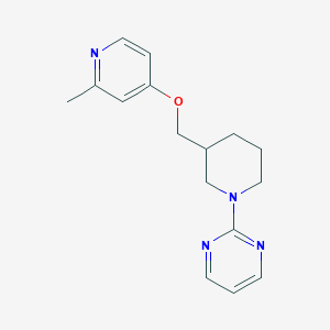 molecular formula C16H20N4O B2993177 2-[3-[(2-Methylpyridin-4-yl)oxymethyl]piperidin-1-yl]pyrimidine CAS No. 2380059-52-7