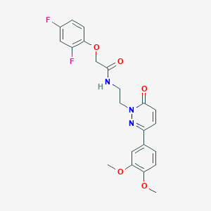 molecular formula C22H21F2N3O5 B2993182 2-(2,4-difluorophenoxy)-N-(2-(3-(3,4-dimethoxyphenyl)-6-oxopyridazin-1(6H)-yl)ethyl)acetamide CAS No. 1020974-82-6