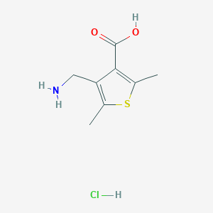 molecular formula C8H12ClNO2S B2993185 4-(Aminomethyl)-2,5-dimethylthiophene-3-carboxylic acid;hydrochloride CAS No. 2241141-53-5
