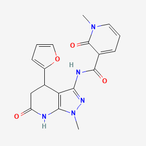 N-(4-(furan-2-yl)-1-methyl-6-oxo-4,5,6,7-tetrahydro-1H-pyrazolo[3,4-b]pyridin-3-yl)-1-methyl-2-oxo-1,2-dihydropyridine-3-carboxamide