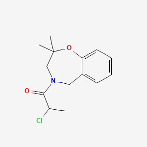 molecular formula C14H18ClNO2 B2993192 2-Chloro-1-(2,2-dimethyl-3,5-dihydro-1,4-benzoxazepin-4-yl)propan-1-one CAS No. 2411226-71-4