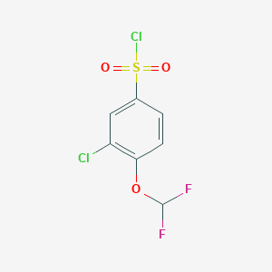 molecular formula C7H4Cl2F2O3S B2993200 3-氯-4-(二氟甲氧基)苯-1-磺酰氯 CAS No. 1016714-35-4