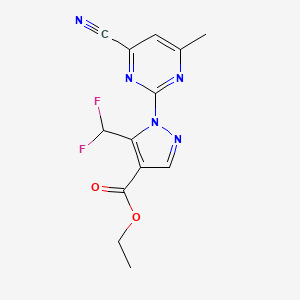 molecular formula C13H11F2N5O2 B2993203 ethyl 1-(4-cyano-6-methylpyrimidin-2-yl)-5-(difluoromethyl)-1H-pyrazole-4-carboxylate CAS No. 1808741-82-3