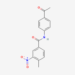 molecular formula C16H14N2O4 B2993205 N-(4-acetylphenyl)-4-methyl-3-nitrobenzamide CAS No. 346723-05-5